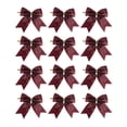 thumbnail image 1 of Cheapark 12 Pieces 3.54 Inch Mini Christmas Bow Hanging Ornaments, Small Festive Bow Decor for Christmas Tree Decoration, Holiday Decor Accent for Wreath Garland Home Party Gift, 1 of 8