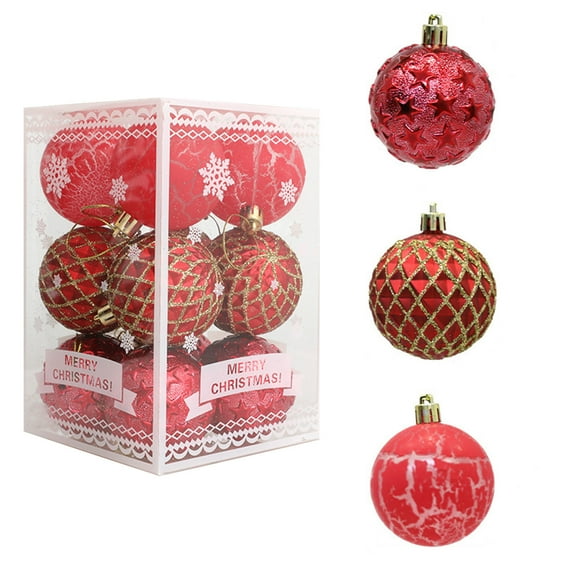 Cheapark 12PCS Christmas Balls Ornaments - Painted Hanging Tree Decorations, Festive Home Party Accents, Colorful Holiday Ornaments