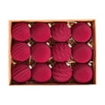 thumbnail image 1 of Cheapark 12Pcs 2.4 Inch Flocked Christmas Balls - Red Plastic Hanging Ornaments, Soft Textured Design for Christmas Tree Indoor Outdoor Holiday Decor, 1 of 8