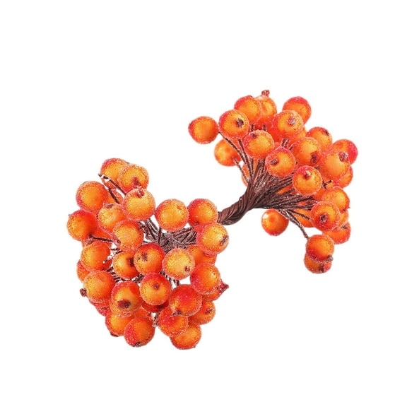Cheapark 12mm Artificial Frosted Holly Berries - Faux Mini Fruit Decor, Simulated Berries for Christmas Tree Wreath Patio Table Holiday Accents