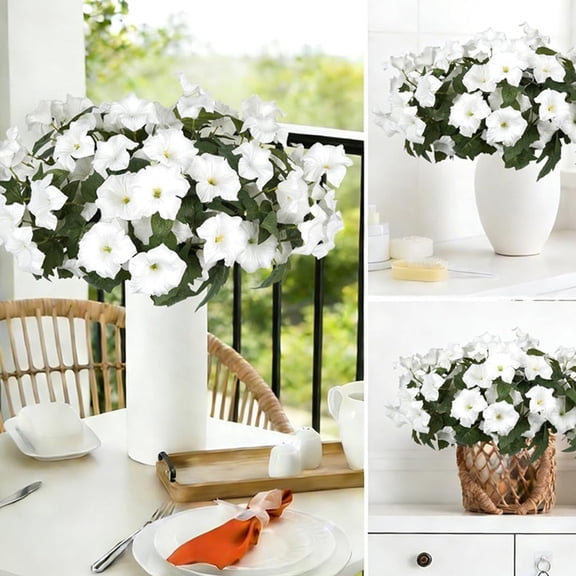 Cheapark 15.7 Inch Large Morning Glory Bouquet Artificial Flower Bundle Single Pack for Yard Balcony Wedding Holiday Home Floral Decor