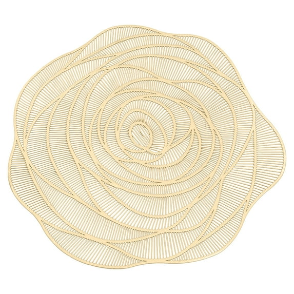 Cheapark 15-Inch Round Washable Rose Placemat Non-Slip Heat-Resistant Vinyl Placemat for Gift Dining Table Valentines Day Anniv ersary Romantic Dinner Decoration