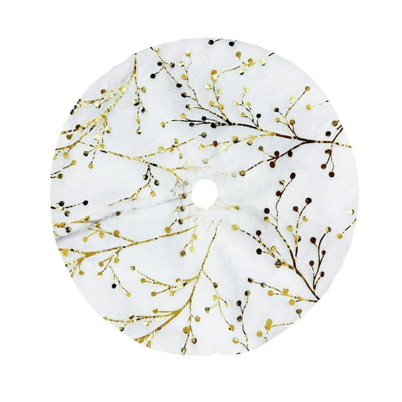 Cheapark 15 Inch White Christmas Tree Skirt - Circular Carpet Mat, Festive Bottom Decor for Xmas Tree & Home