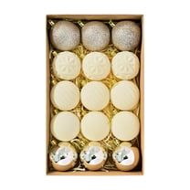 Cheapark 15 Pcs Flocked Velvet Christmas Balls - Soft Velour Finish, Shatterproof Plastic Ornaments for Xmas Tree Hanging Decor