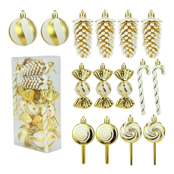 Cheapark 15-Piece 2.36in Christmas Candy Ball Ornaments - Colorful Festive Design, Tree Hanging Decor & Holiday Gifts, Perfect for Christmas Home & Party