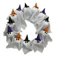thumbnail image 1 of Cheapark 16 Inch Artificial Ghost Wreath - Front Door Halloween Decor - Indoor Outdoor Party Wreath With Eerie Accents - Polyester Construction, 1 of 8