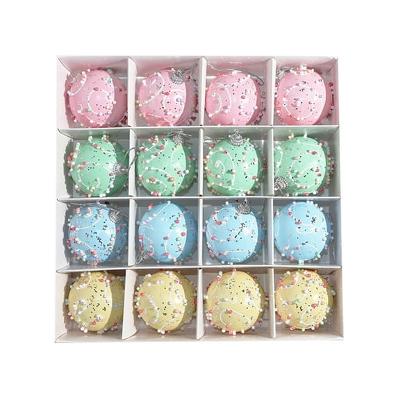 Cheapark 16 Pcs 2.4 Inch (6cm) Christmas Macaron-Colored Foam Balls - Candy-Themed Ornaments For Xmas Tree, Festive Decor