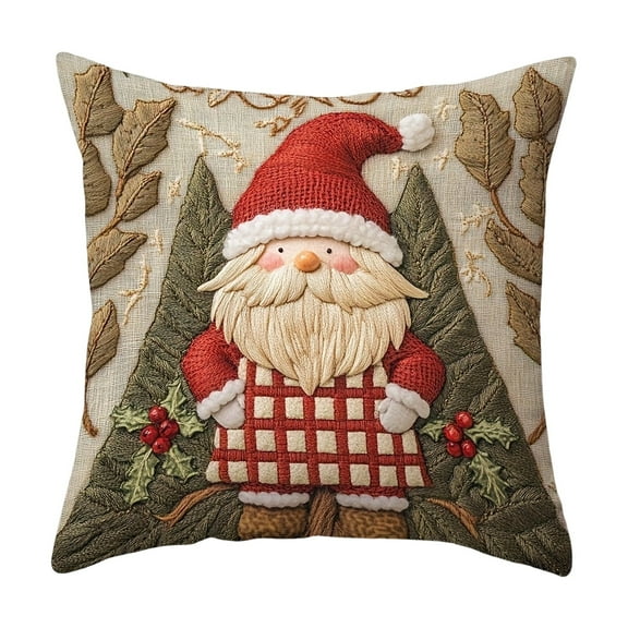 Cheapark 17.7x17.7 Inch Christmas Pillow Covers - Soft Fabric Decorative Cases with Hidden Zipper for Holiday Home Couches & Accents