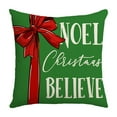 thumbnail image 1 of Cheapark 17.7x17.7 Inch Snowflake Letter Bow Pillow Cover - Soft Christmas Throw Pillowcase for Home Couches & Festive Decor, 1 of 6