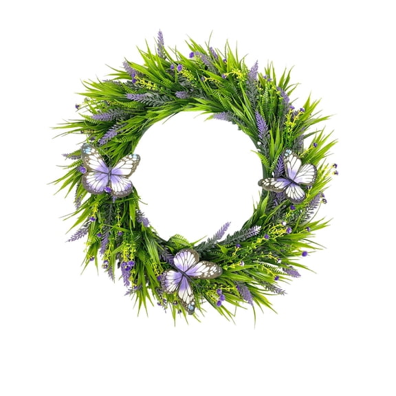 Cheapark 18 Inch Easter Spring Summer Artificial Flower Wreath - Lifelike Colored Blooms, Decorative for Walls Windows Court yards Doors, Perfect