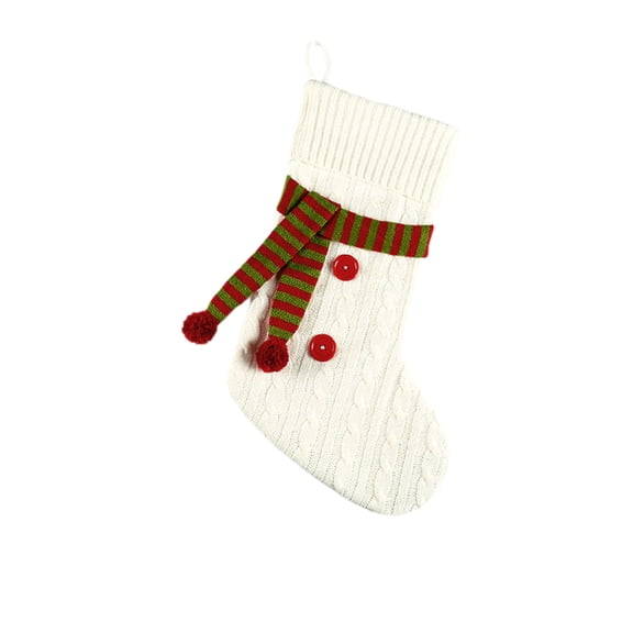Cheapark 18 Inch Knitted Christmas Stockings - Red White Letter Design with Pocket for Family Holiday Gift Bags & Decor