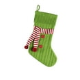 thumbnail image 1 of Cheapark 18 Inch Knitted Christmas Stockings - Red White Letter Design with Pocket for Family Holiday Gift Bags & Decor, 1 of 6