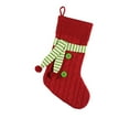 thumbnail image 1 of Cheapark 18 Inch Knitted Christmas Stockings - Red White Letter Design with Pocket for Family Holiday Gift Bags & Decor, 1 of 6