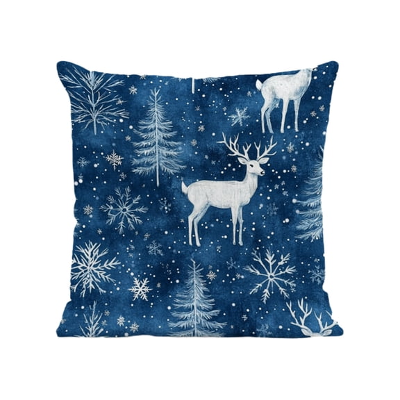 Cheapark 18x18 Inch Christmas Snowman Pillowcase - Single Winter Cushion Cover, Festive Throw Pillow for Sofa & Bed
