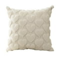 thumbnail image 1 of Cheapark 18x18 Inch Valentine's Day Pillow Covers - White Heart-Printed Cushion Cases, Soft Faux Wool & Red Accents, Non-Slip Design for Sofas, Couches & Romantic Home Decoration Gifts, 1 of 6