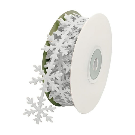 Cheapark 196.85 Inch Christmas Snowflake Ribbon - Embossed Design for Gift Wrapping & Desktop/Window Decor, Festive Wine Bottle Accent