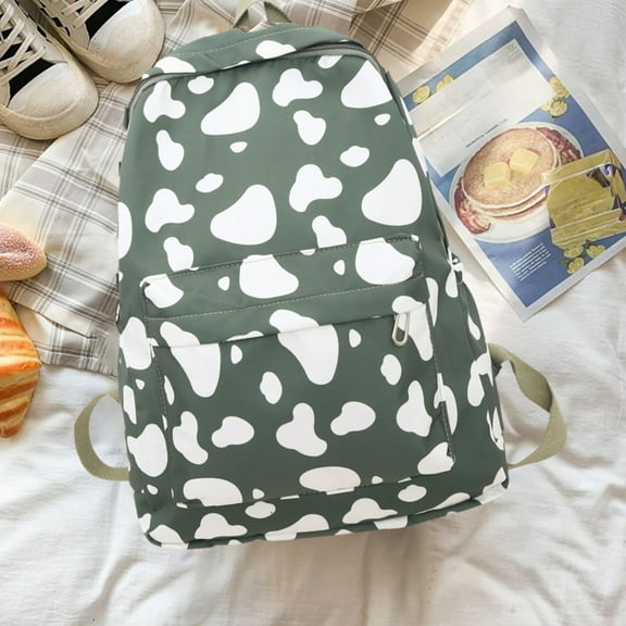 Cheapark 1Pc school Supplies Cow Backpack For Girlsbookbag School Daypack Cow Print Bag Student Backpack Back To School Gift