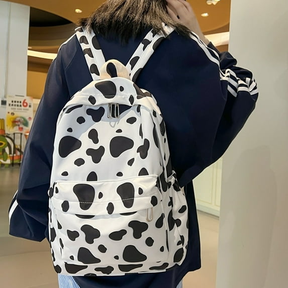 Cheapark 1Pc school Supplies Cow Backpack For Girlsbookbag School Daypack Cow Print Bag Student Backpack Back To School Gift