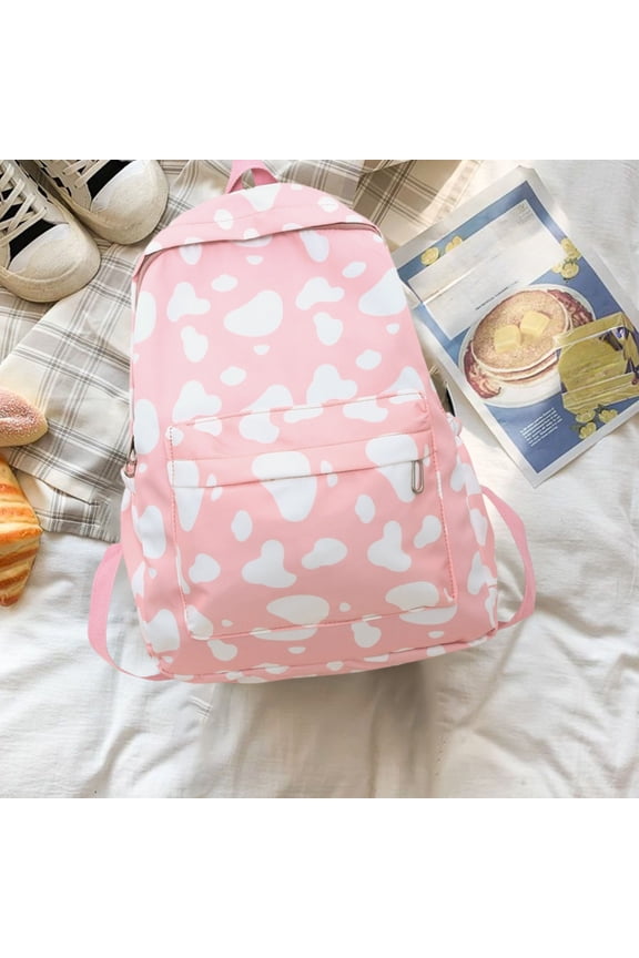 1Pc school Supplies Cow Backpack For Girlsbookbag School Daypack Cow Print Bag Student Backpack Back To School Gift