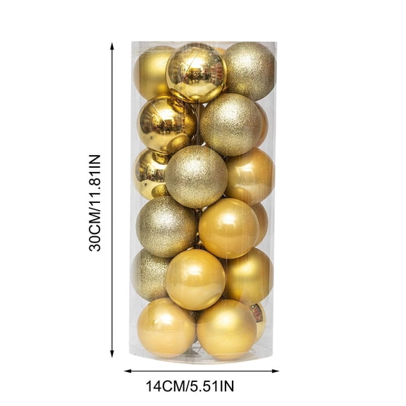 Cheapark 2.36 In 24pcs Electroplated Plastic Christmas Balls - Barrel Packed Hanging Pendants for Mall