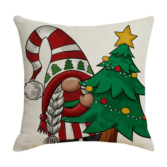 Cheapark 2-Piece Red Gnome Christmas Pillow Set - Happy Themed Cushions for Sofa & Bedside, Festive Home Decor to Enhance Christmas Ambiance
