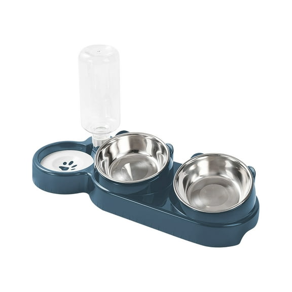 Cheapark 2-in-1 Pet Feeding Water Bowl - All-in-One Dog Cat Food Water Dish - Dual-Use Feeding Bowl for Indoor Pets