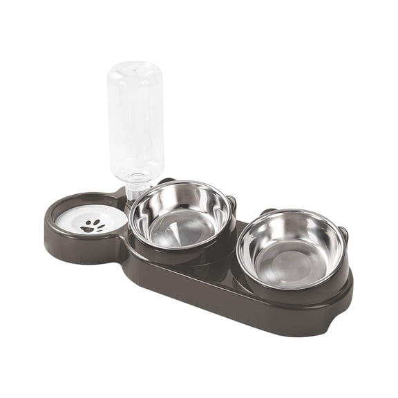 Cheapark 2-in-1 Pet Feeding Water Bowl - All-in-One Dog Cat Food Water Dish - Dual-Use Feeding Bowl for Indoor Pets