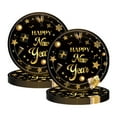 thumbnail image 1 of Cheapark 20 Pieces Black & Gold New Year Oval Paper Plates - Disposable Dessert/Cake Supplies, Festive Tableware for New Year’s Eve Parties, 1 of 6