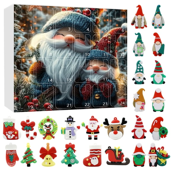 Cheapark 2025 24-Day Christmas Countdown Advent Calendar - Flat Tree Ornaments, Thin Acrylic Decor with Vibrant Prints, Easy-Hang Design for Home Holiday Celebration