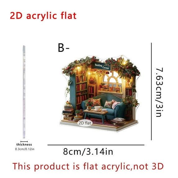 Cheapark 2025 Christmas 2D Flat Decorations - Designed for Bookstore & Flower Shop Xmas Trees, Festive Ornaments for Holiday Ambiance