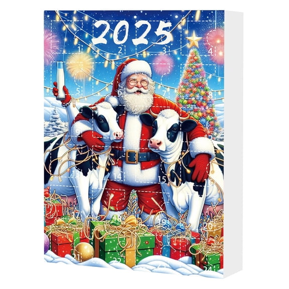 Cheapark 2025 Christmas Countdown Advent Calendar - Cute Acrylic Decor, Classic Gift Box with Winter Themes, Holiday Staple for Family & Friends Gatherings