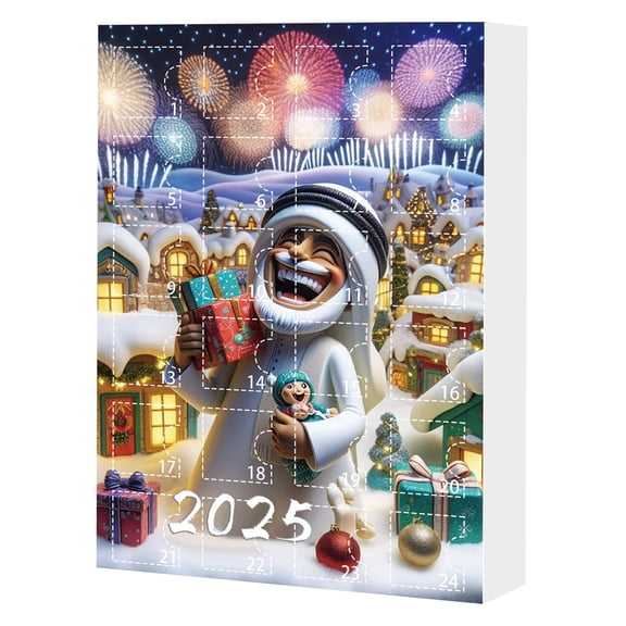Cheapark 2025 Christmas Countdown Advent Calendar - Cute Acrylic Decor, Minimalist Gift Box with Christmas Charm, Holiday Essential for Family & Friends Celebrations