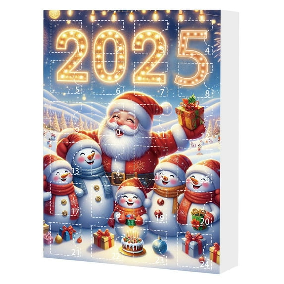 Cheapark 2025 Christmas Countdown Advent Calendar - Cute Acrylic Decor, Practical Gift Box with Seasonal Charm, Holiday Essential for Family & Friends Gifting