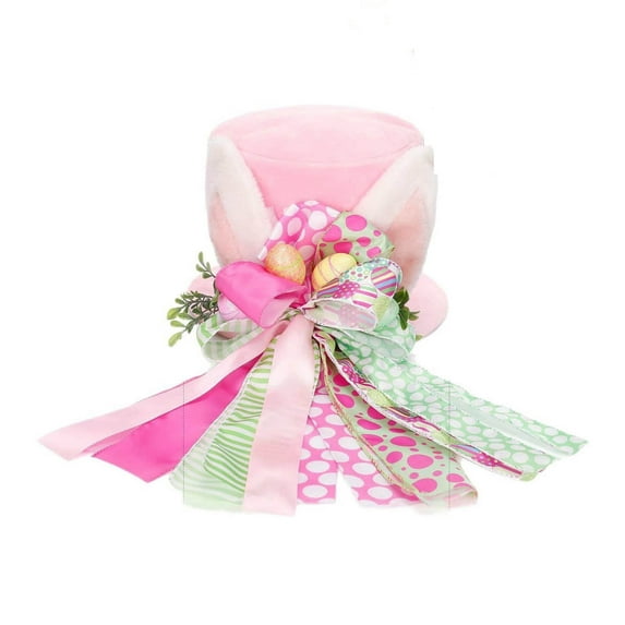 Cheapark 2026 Easter Gift Bunny Wreath - Pastoral Style Hanging Decor, Adorable Ornament for Shopping Malls Living Rooms Spring Ea ster Holiday