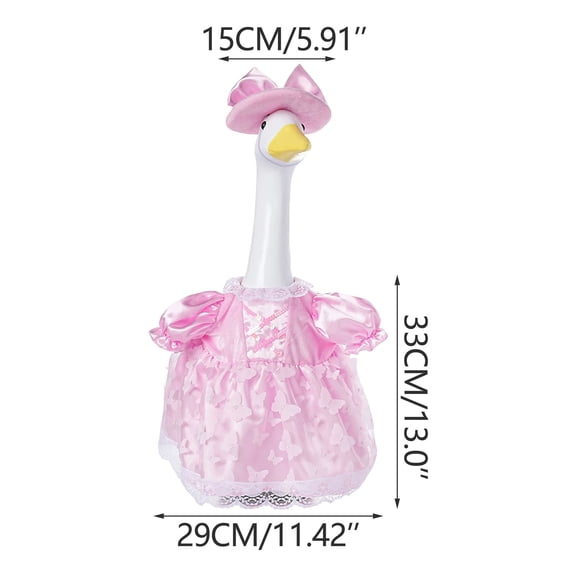 Cheapark 23 Inch Porch Goose Outfit Set Butterfly Tulle Dress with Bow Headwear for Outdoor Porch Patio Spring Summer Home Porch Goose Decor