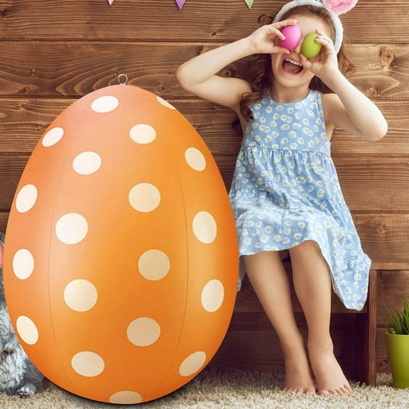 Cheapark 24-Inch Valentine's Day Inflatable Egg Outdoor Decoration Colorful Design For Yard Garden Party Festive Display