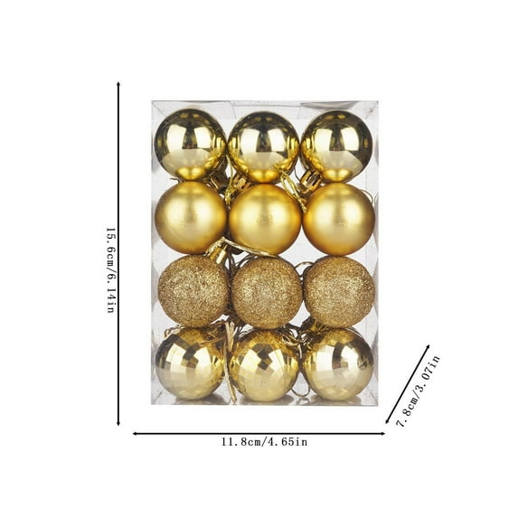 Cheapark 24-Piece Christmas Tree Decoration Set - Bright Sparkling Powder-Coated Plastic Colored Balls & Small Pendants, Festive Ornaments for Xmas Tree Holiday Decor