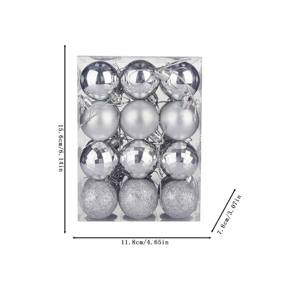 Cheapark 24-Piece Christmas Tree Decoration Set - Bright Sparkling Powder-Coated Plastic Colored Balls & Small Pendants, Festive Ornaments for Xmas Tree Holiday Decor