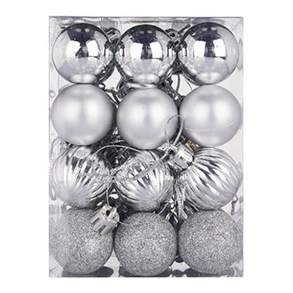 Cheapark 24PC 1.18 In Christmas Tree Baubles - Matte Hanging Ornaments for Home & Holiday Party Decor