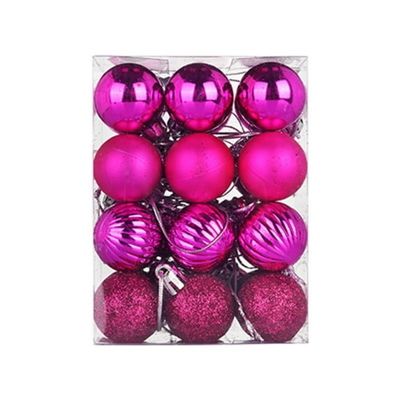 Cheapark 24PC 1.18 In Christmas Tree Baubles - Matte Hanging Ornaments for Home & Holiday Party Decor