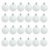 Cheapark 24PC 10ml Blank White Christmas Ball Ornaments - Shatterproof Plastic for Holiday Crafts, Customizable Party Favors or Tree Decor