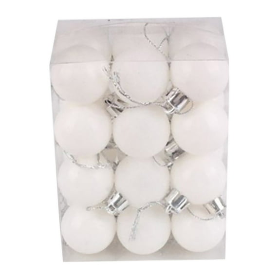 Cheapark 24pcs Christmas Tree Decorations - Sparkling Powder Balls & Small Plastic Colored Pendants