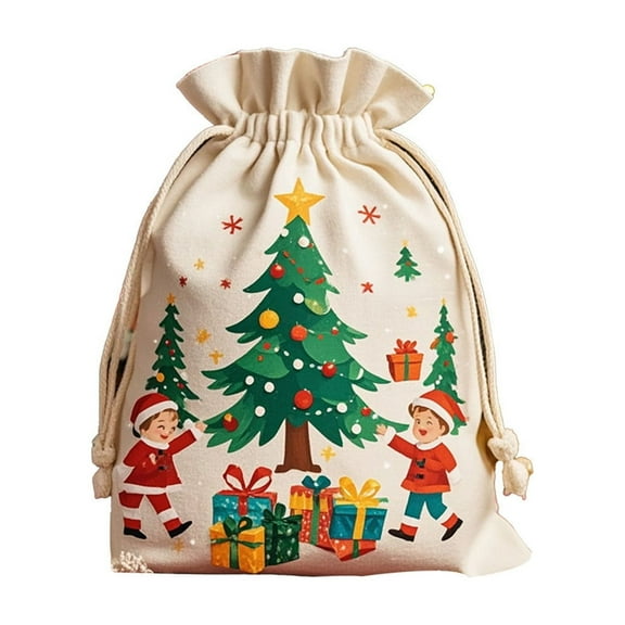 Cheapark 25.6x18.8 Inch Christmas Drawstring Gift Bag - Large Storage for Santa Presents, Candy & Apples on Christmas Eve