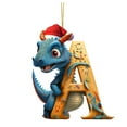 thumbnail image 1 of Cheapark 26 Letter Dinosaur Acrylic Pendants - Flat Design for Christmas Tree & Home, Festive Decorative Ornaments, 1 of 7