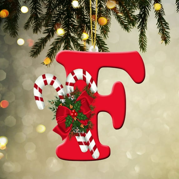 Cheapark 26 Letters Personalized Christmas Tree Ornaments - Alphabet Pendant Decor for Xmas Tree Hanging and Holiday Home Decoration