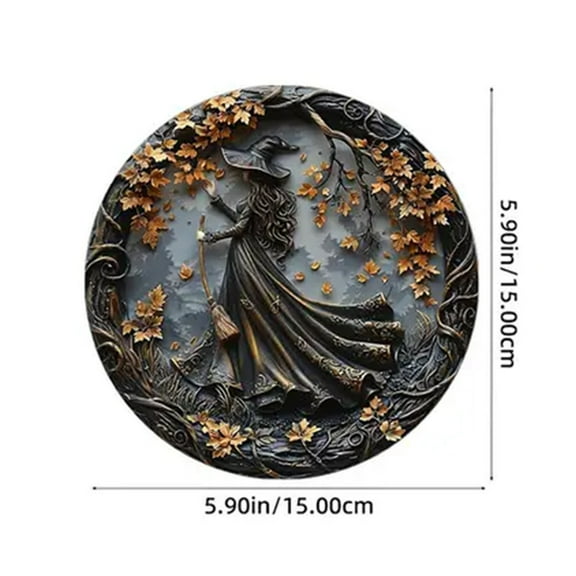 Cheapark 2D Acrylic Witch Decor - Halloween Hanging Ornament For Window Door Garden Magical Theme