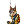 thumbnail image 1 of Cheapark 2D Colored Crystal Long Hair Cat Decor Color Glass Light Catcher Hanging Ornament for Window and Home Decor, 1 of 5