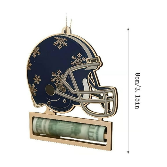 Cheapark 2D Flat Acrylic Football Helmet Christmas Pendant - Sports Fan Ornament for Tree and Holiday Decor