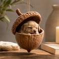 thumbnail image 1 of Cheapark 2D Sleeping Acorn Christmas Hanging Ornament Flat Design Cute Tree Pendant for Xmas Tree Holiday Home Decor Gift, 1 of 7