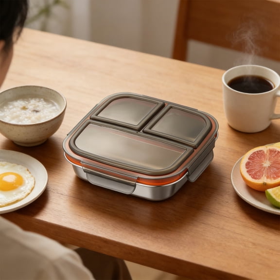 Cheapark 3 Compartment Bento Box 20 Oz Portable Food Container for Office Work Outdoor Picnic Daily Meal Prep Storage